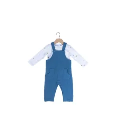 P’tit bisou Salopette longue avec haut Bleu Jardinet 18 mois