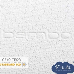 P'tit lit Matelas couffin Bamboo Blanc 32 x 72 cm