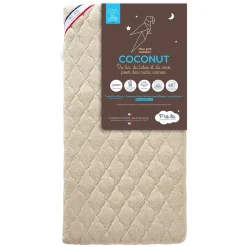 P'tit lit Mon P'tit Matelas Coco Nut déhoussable - ecru 60x120x12cm