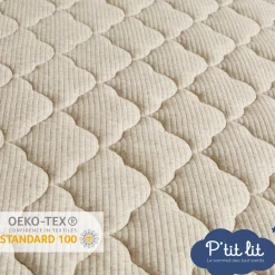 P'tit lit Mon P'tit Matelas Coco Nut déhoussable - ecru 60x120x12cm