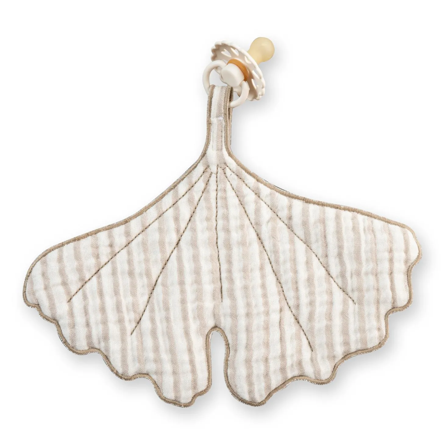 Quax Doudou Ginkgo Rayé Gris/ Blanc