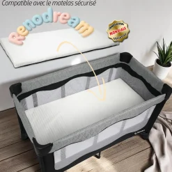 Renolux                    Lit parapluie bi-positions pliage rapide Xpress    Padded Griffin