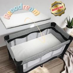 Renolux                    Matelas sécurisé pour lit parapluie Renodream    Snow