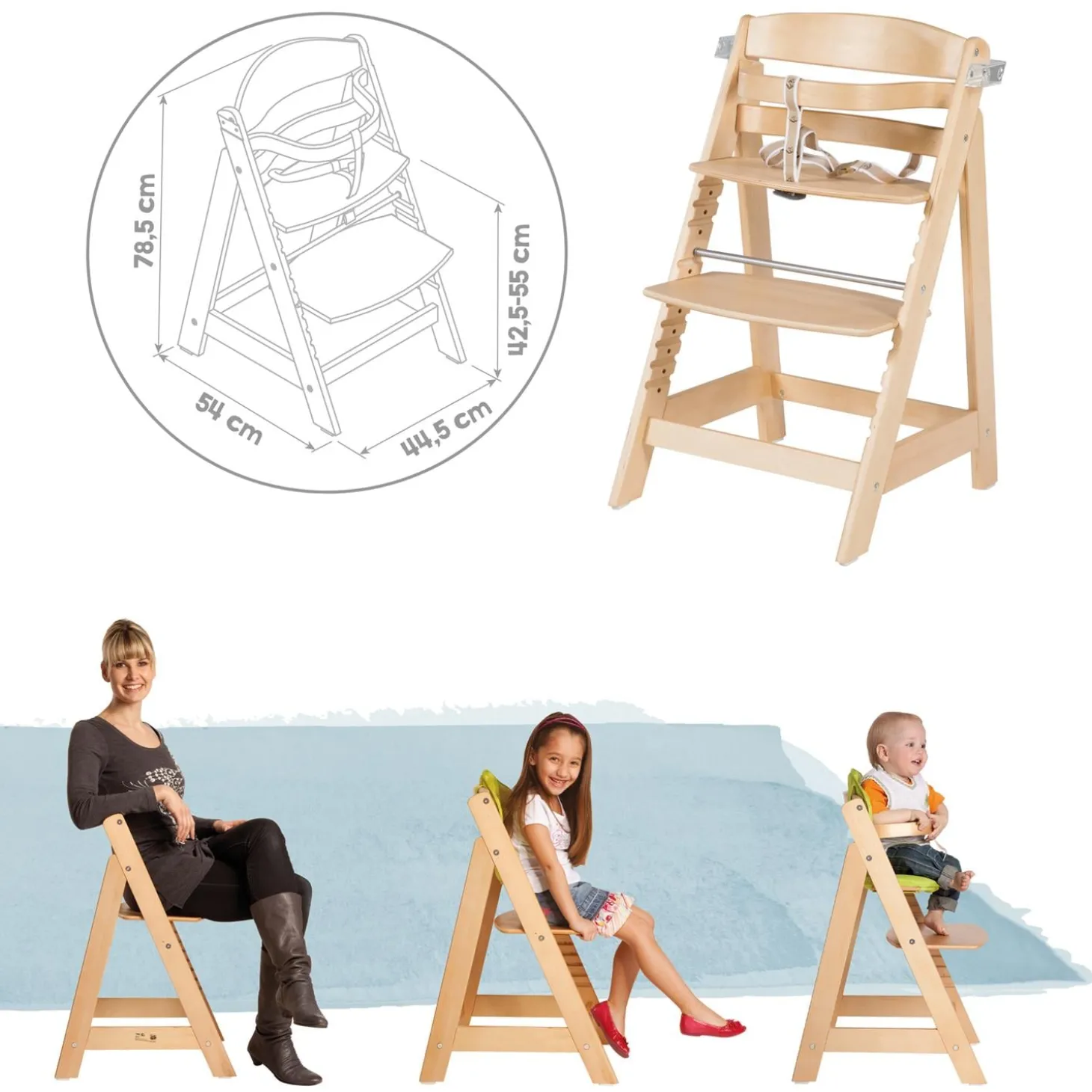 Roba Chaise évolutive + tablette Sit Up Fun Bois Naturel