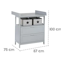 Roba Commode à langer 2 tiroirs Hambourg Gris
