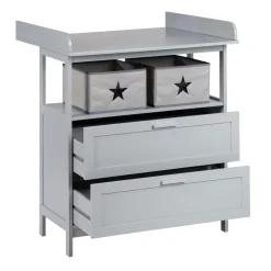 Roba                    Commode à langer 2  tiroirs Hambourg    Gris