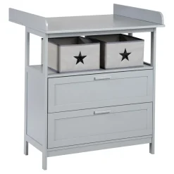 Roba Commode à langer 2 tiroirs Hambourg Gris