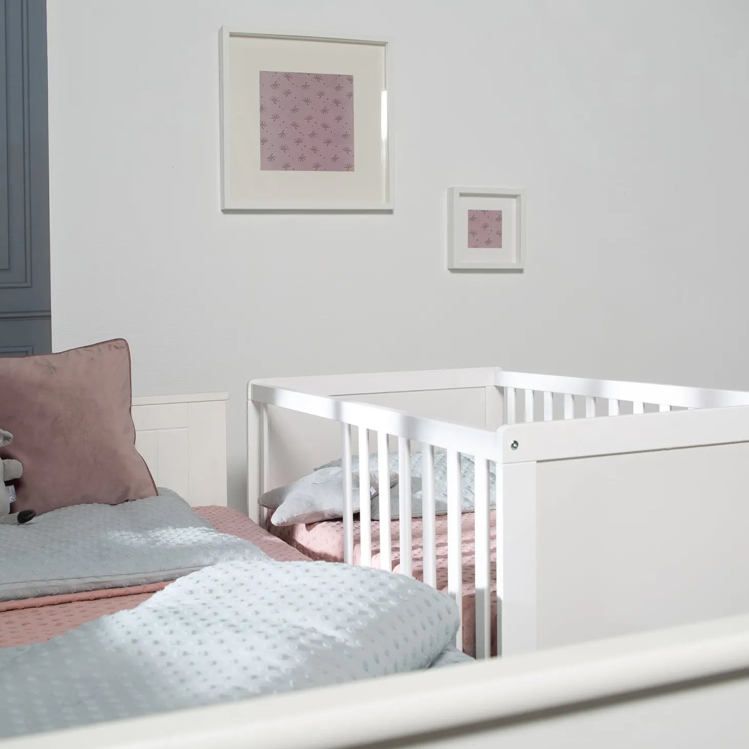 Roba Lit cododo + Commode à langer 2 portes Hambourg Blanc
