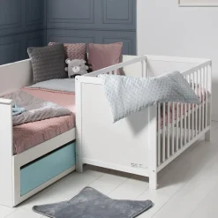 Roba Lit cododo + Commode à langer tiroirs Hambourg Blanc