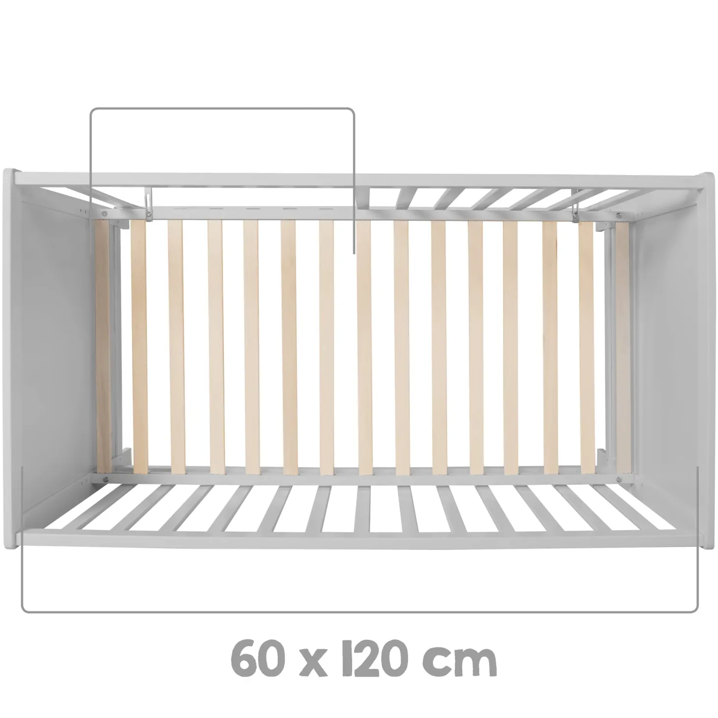 Roba Lit cododo + Commode à langer 2 portes Hambourg Gris