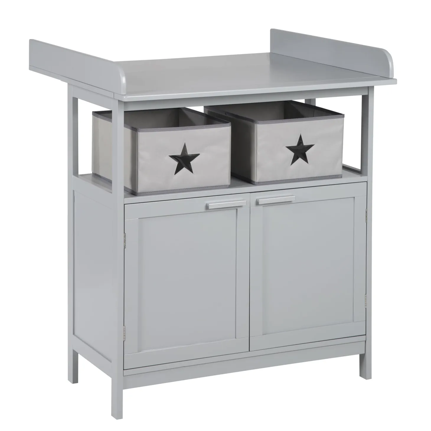 Roba Lit cododo + Commode à langer 2 portes Hambourg Gris