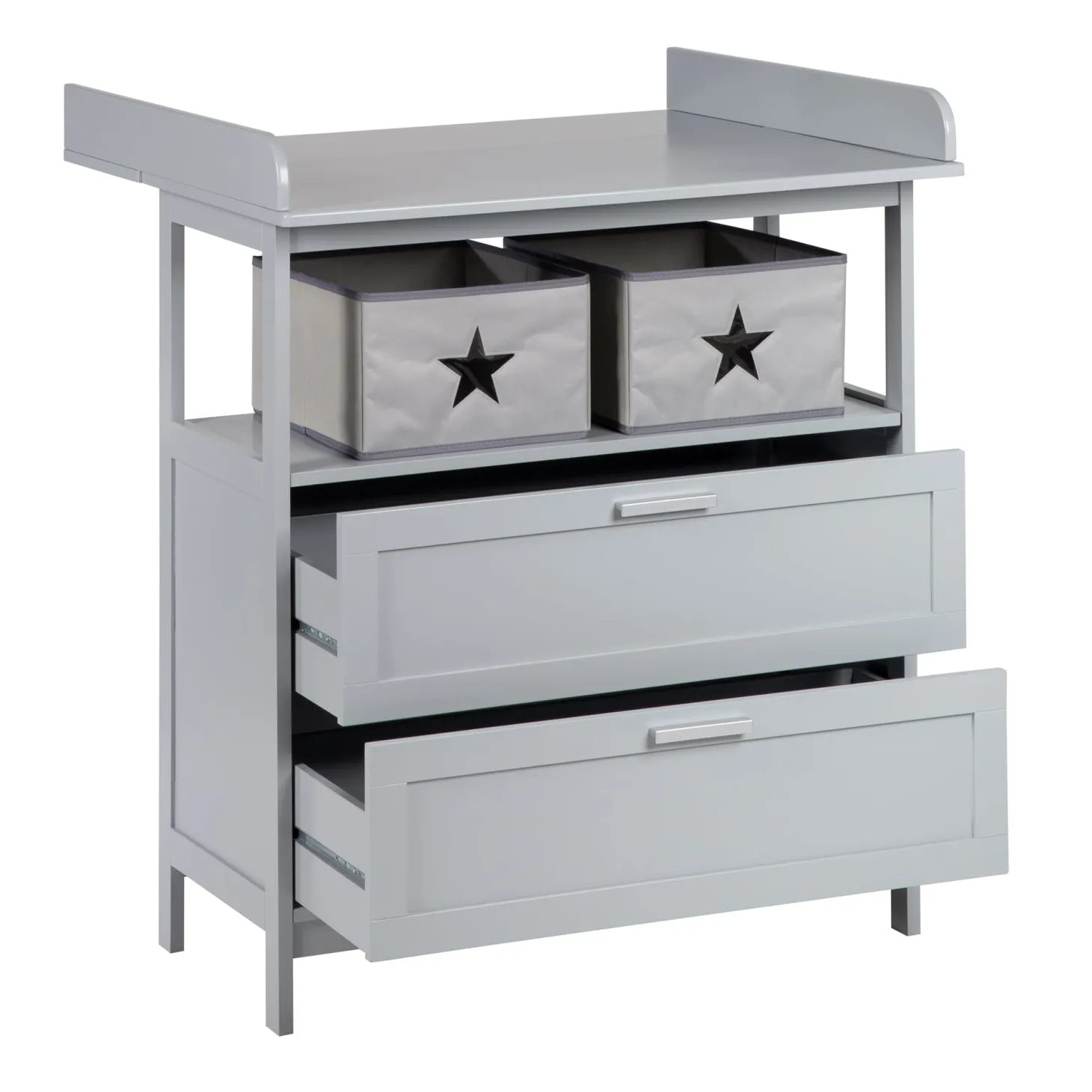 Roba Lit cododo + Commode à langer tiroirs Hambourg Gris