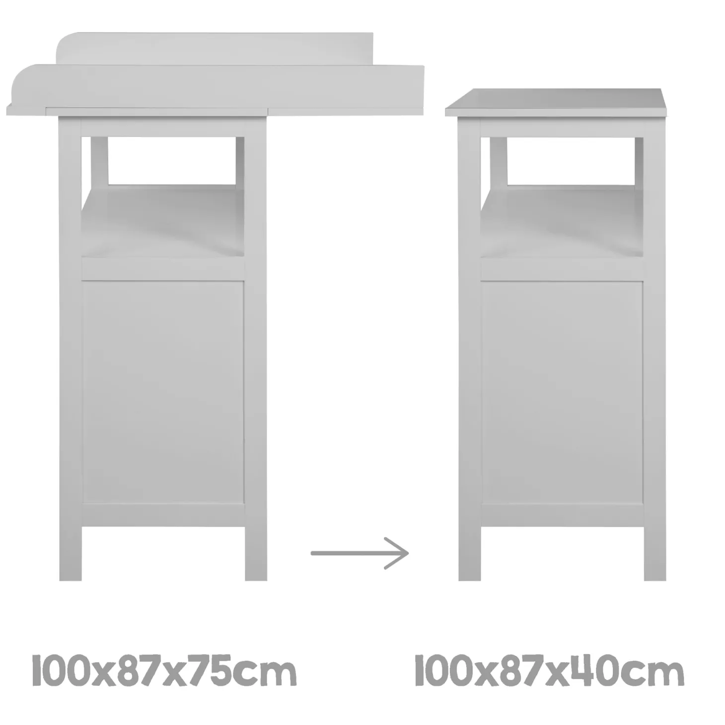 Roba Lit cododo + Commode à langer tiroirs Hambourg Gris
