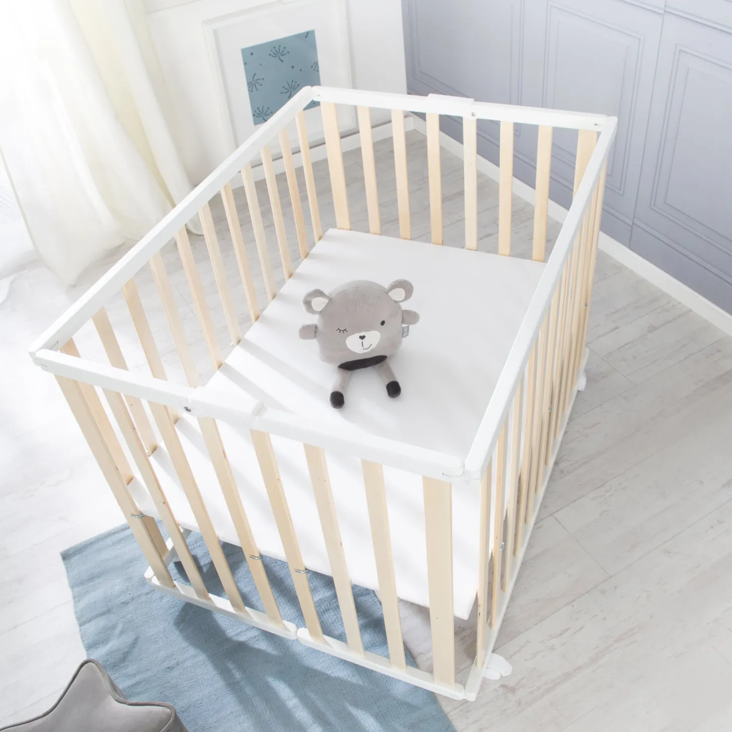 Roba Parc rectangulaire pliant en portefeuille Bois Bicolore