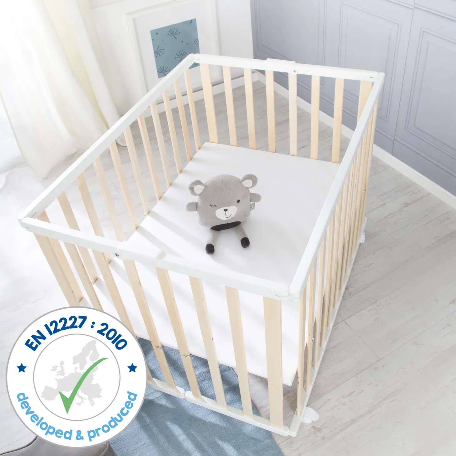Roba Parc rectangulaire pliant en portefeuille Bois Bicolore