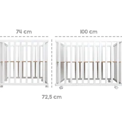Roba Parc rectangulaire pliant en portefeuille Gris