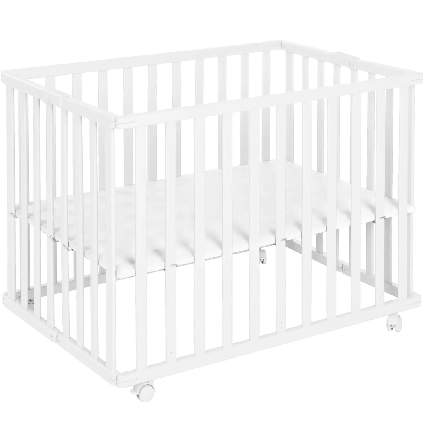 Roba Parc rectangulaire pliant en portefeuille Blanc 75x100 cm