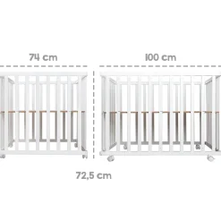 Roba Parc rectangulaire pliant en portefeuille Blanc 75x100 cm