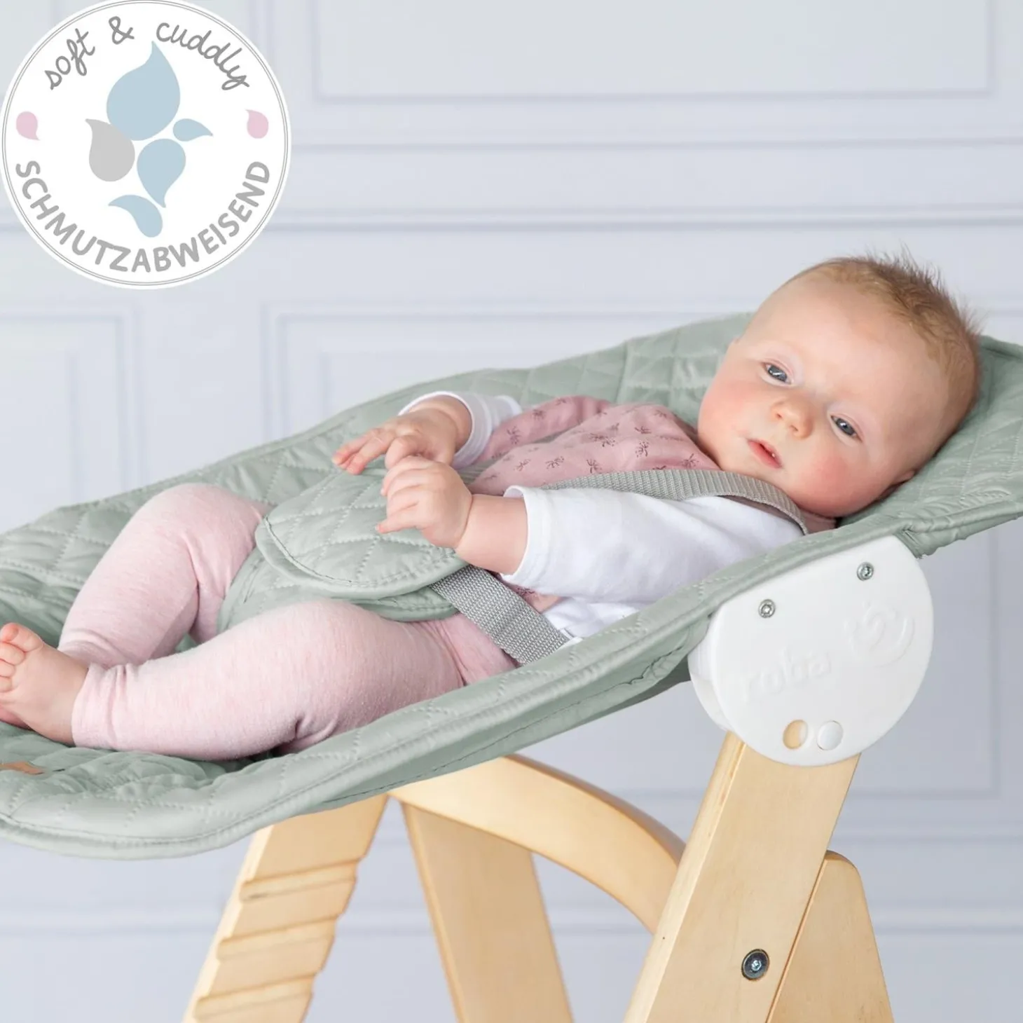 Roba Set Transat + chaise haute évolutive Born Up vert givré
