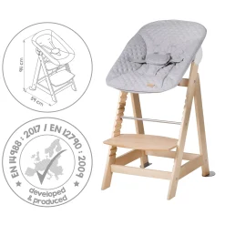Roba                    Set Transat + chaise haute évolutive Born Up    Bois Naturel