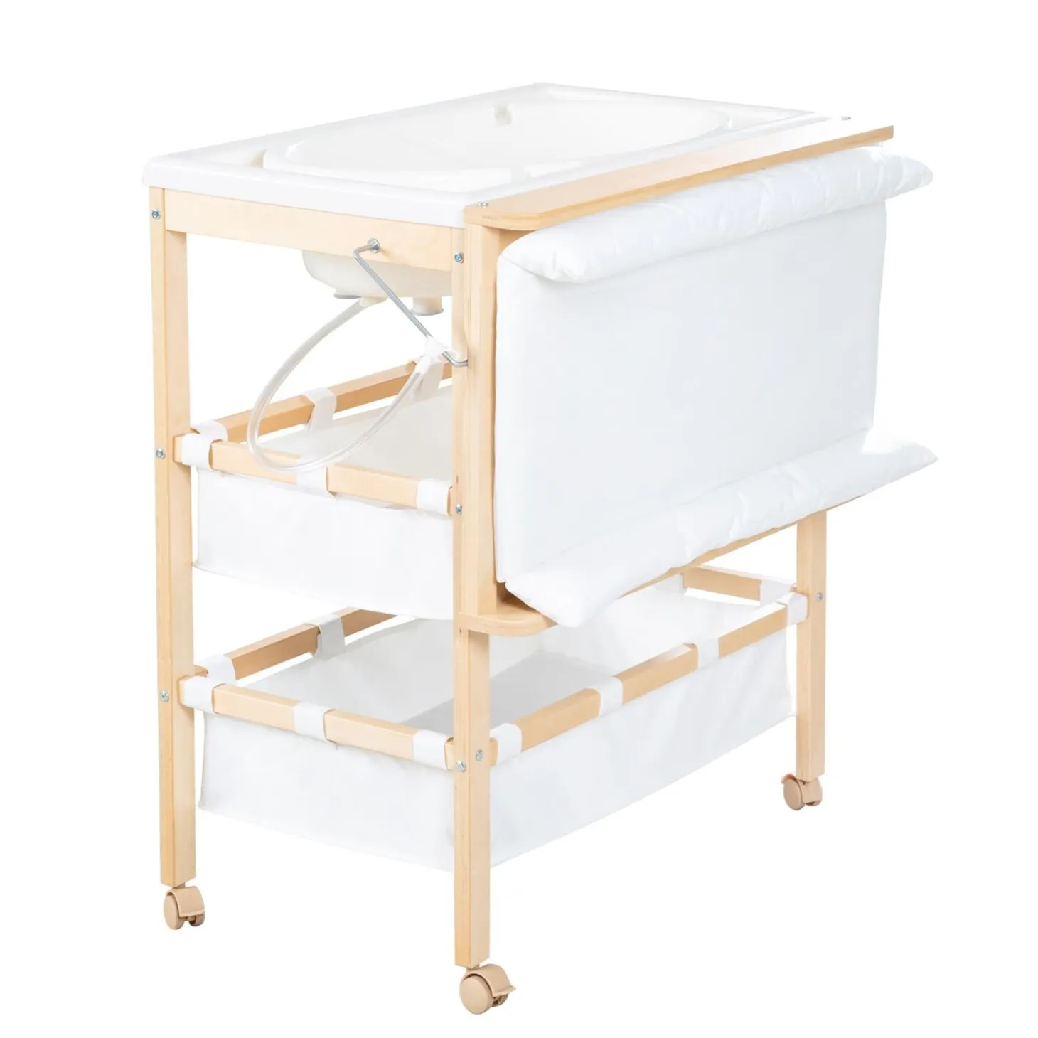 Roba Table à langer Baby Pool 2 rabattable + baignoire Bois Naturel