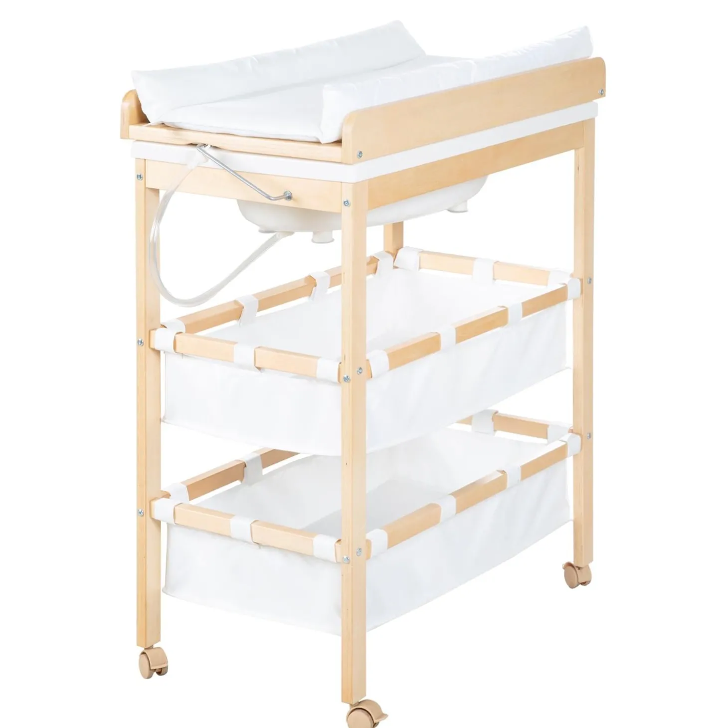 Roba Table à langer Baby Pool 2 rabattable + baignoire Bois Naturel