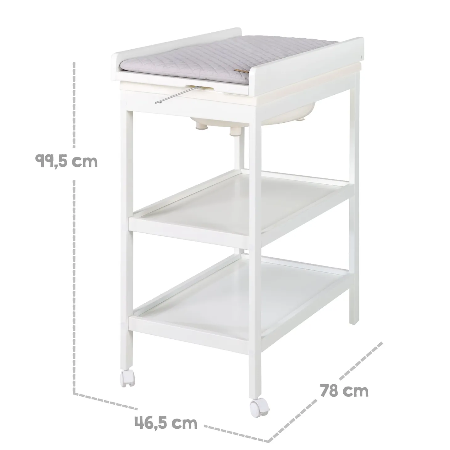 Roba Table à langer Baby Pool rabattable + baignoire Gris