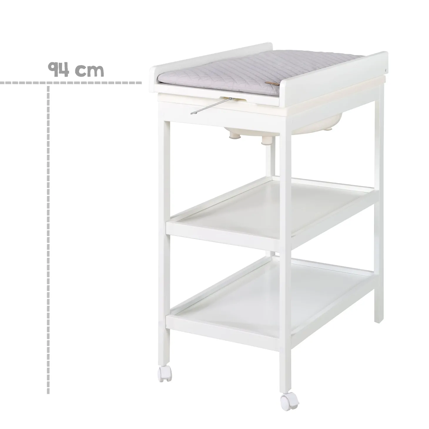 Roba Table à langer Baby Pool rabattable + baignoire Gris