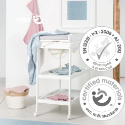 Roba Table à langer Baby Pool rabattable + baignoire Gris