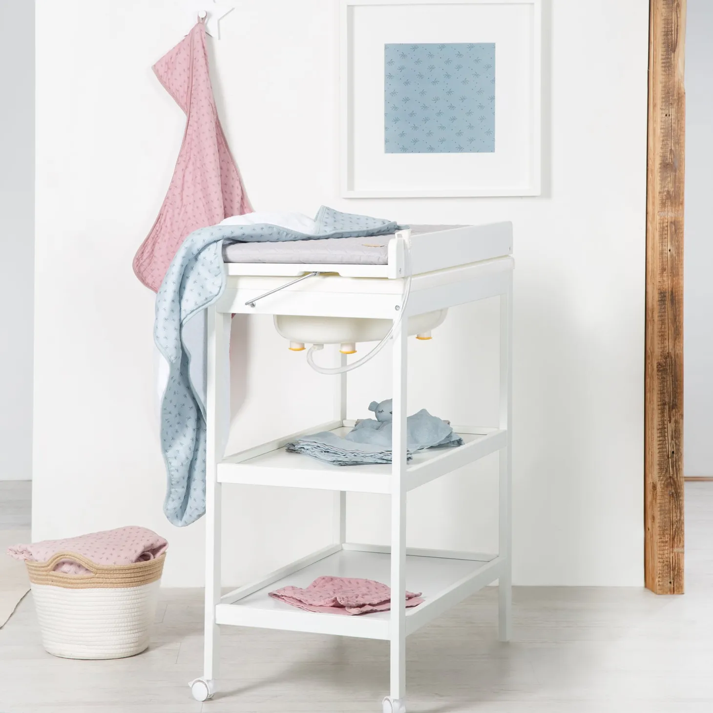 Roba Table à langer Baby Pool rabattable + baignoire Gris