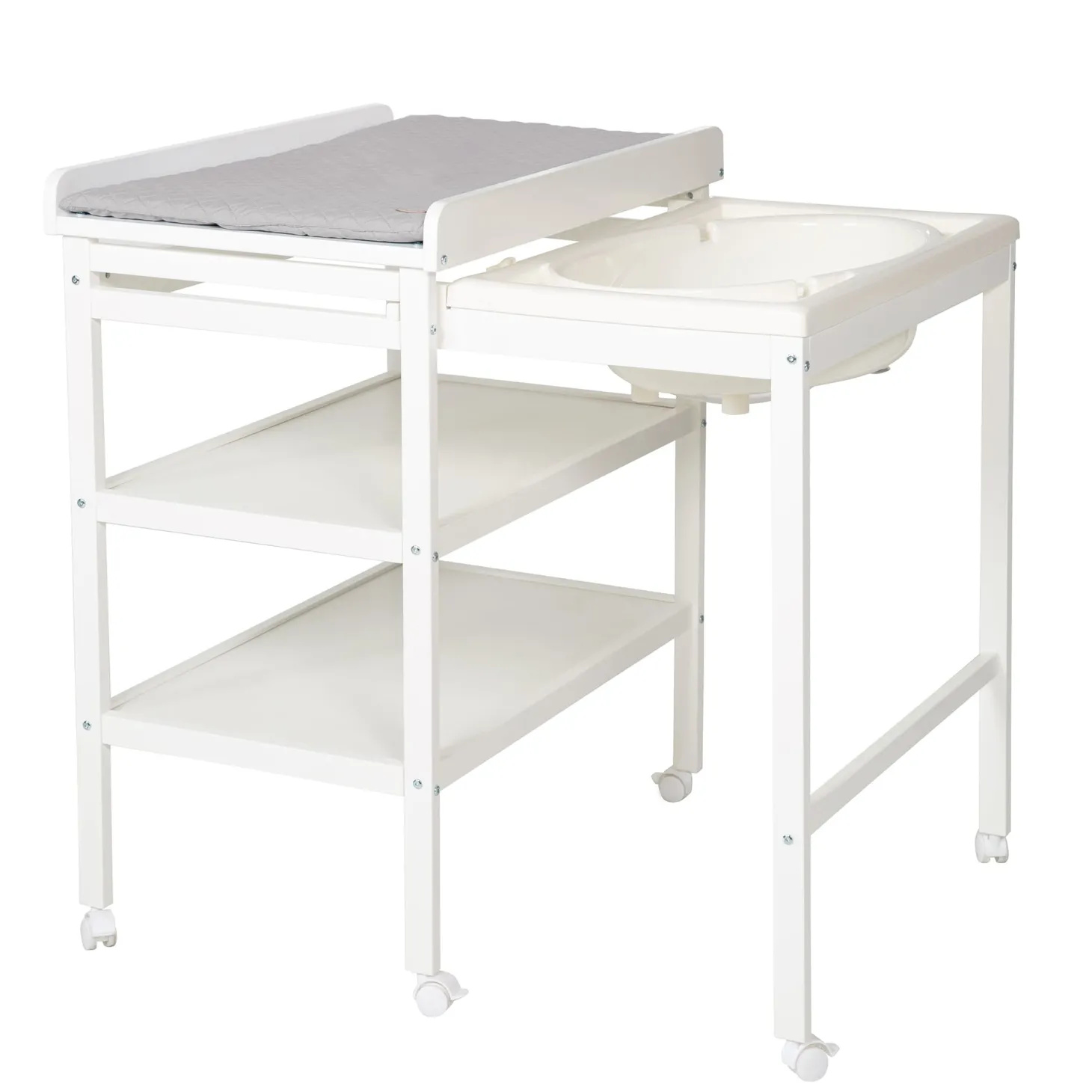 Roba Table à langer extensible + baignoire coulissante Gris