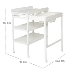 Roba Table à langer extensible + baignoire coulissante Gris