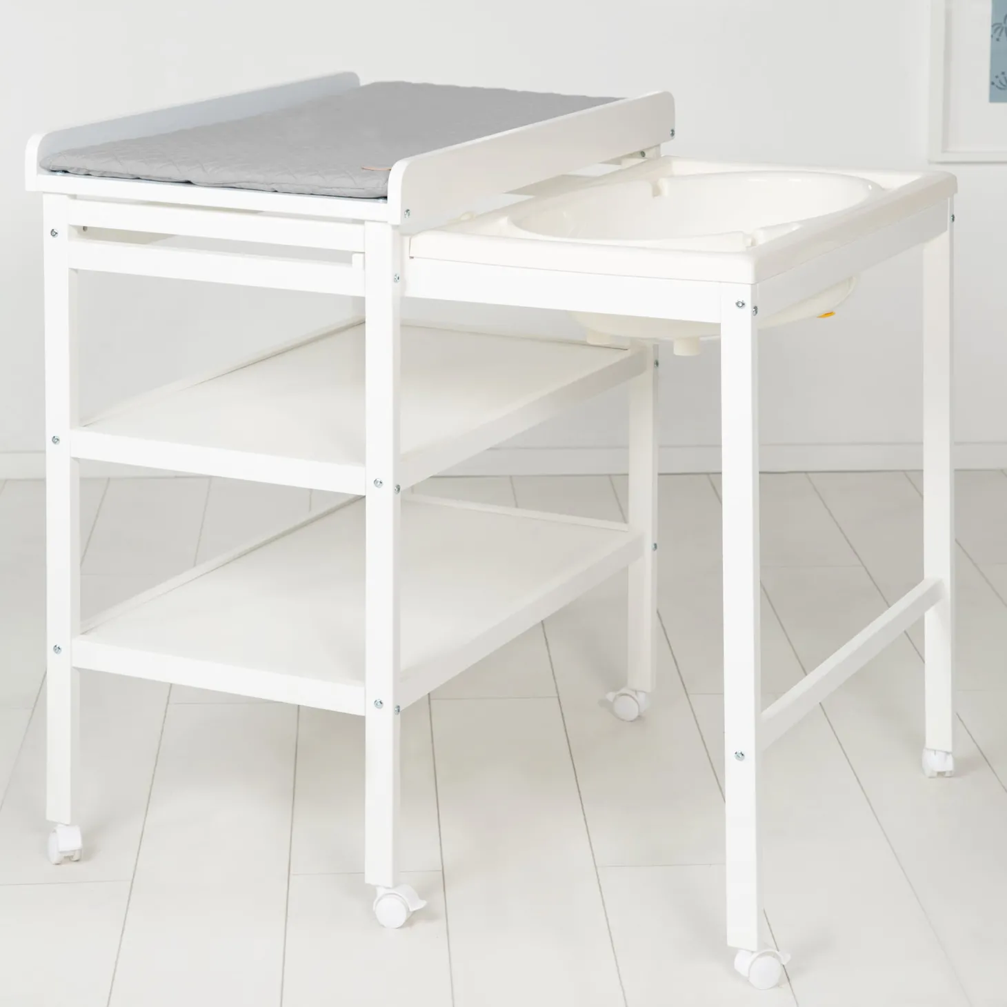 Roba Table à langer extensible + baignoire coulissante Gris