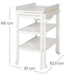 Roba Table à langer extensible + baignoire coulissante Gris