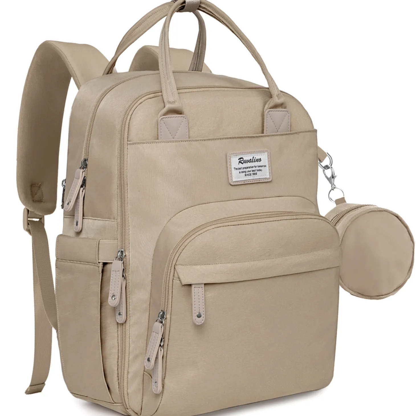 Ruvalino Sac à dos à langer multi-fonctions Beige