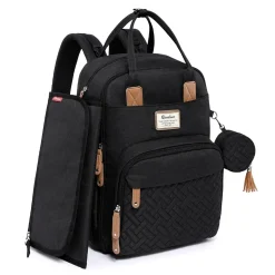 Ruvalino Sac à dos à langer multifonctions Noir
