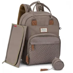 Ruvalino Sac à dos à langer multi-fonctions Taupe