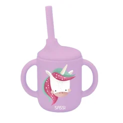 Sassi Junior                    Tasse avec paille silicone    Sparkly The Unicorn