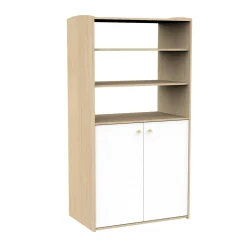 Sauthon Armoire Dressing 2 Petites Portes Blanches Alice Chêne Suave / Blanc