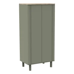 Sauthon Armoire 2 portes Eléonore Kaki - Chêne Doré