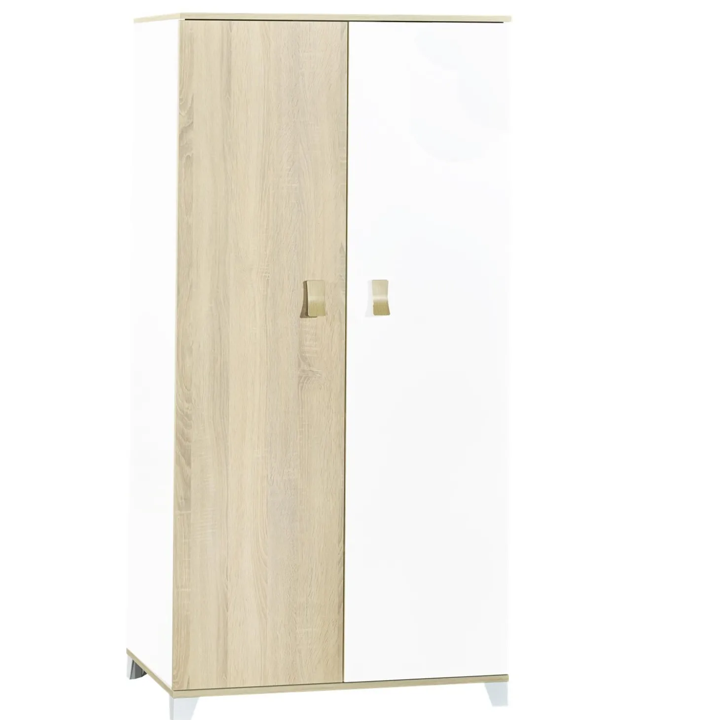 Sauthon Armoire 2 Portes Liaam Chêne Sand / Blanc