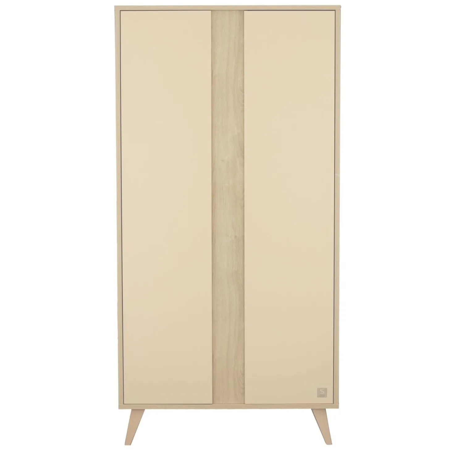 Sauthon Armoire 2 portes Mélinée Chêne Sépia/Crème/Hêtre Vernis
