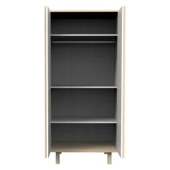 Sauthon                    Armoire 2 portes Nature    Chêne Velours - Blanc