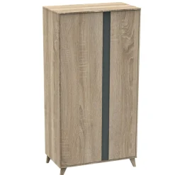 Sauthon                    Armoire 2 portes Nova    Chêne Doré - Gris Volcan