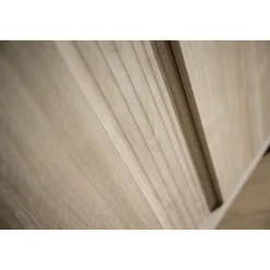 Sauthon Armoire 2 portes Paloma bois Chêne Sépia/Chêne Strié Sépia/Hêtre Vernis