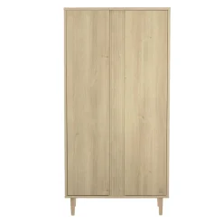 Sauthon Armoire 2 portes Paloma bois Chêne Sépia/Chêne Strié Sépia/Hêtre Vernis