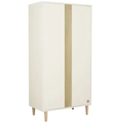 Sauthon                    Armoire 2 portes Paloma    Blanc Neige/Chêne Strié Sépia/Hêtre Vernis