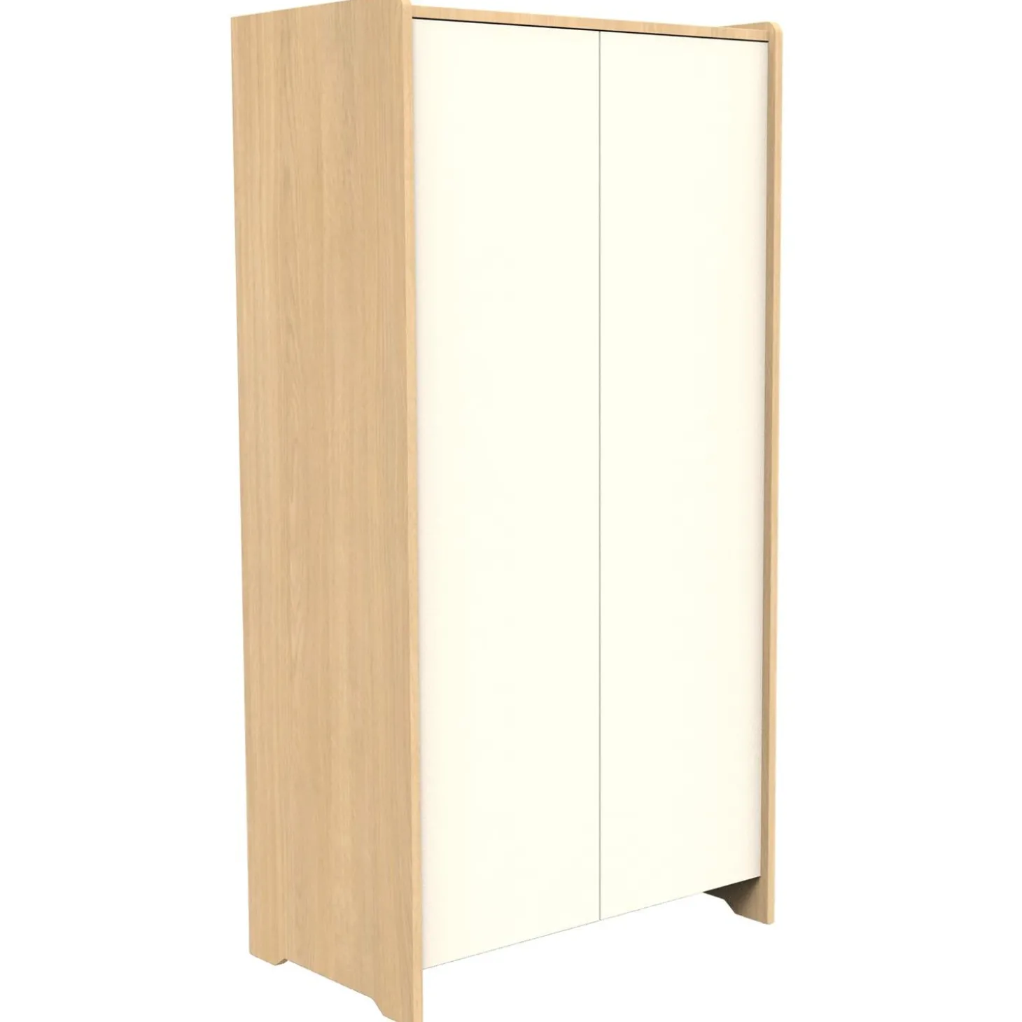 Sauthon Armoire 2 portes vanille Chêne Miel - Meringue