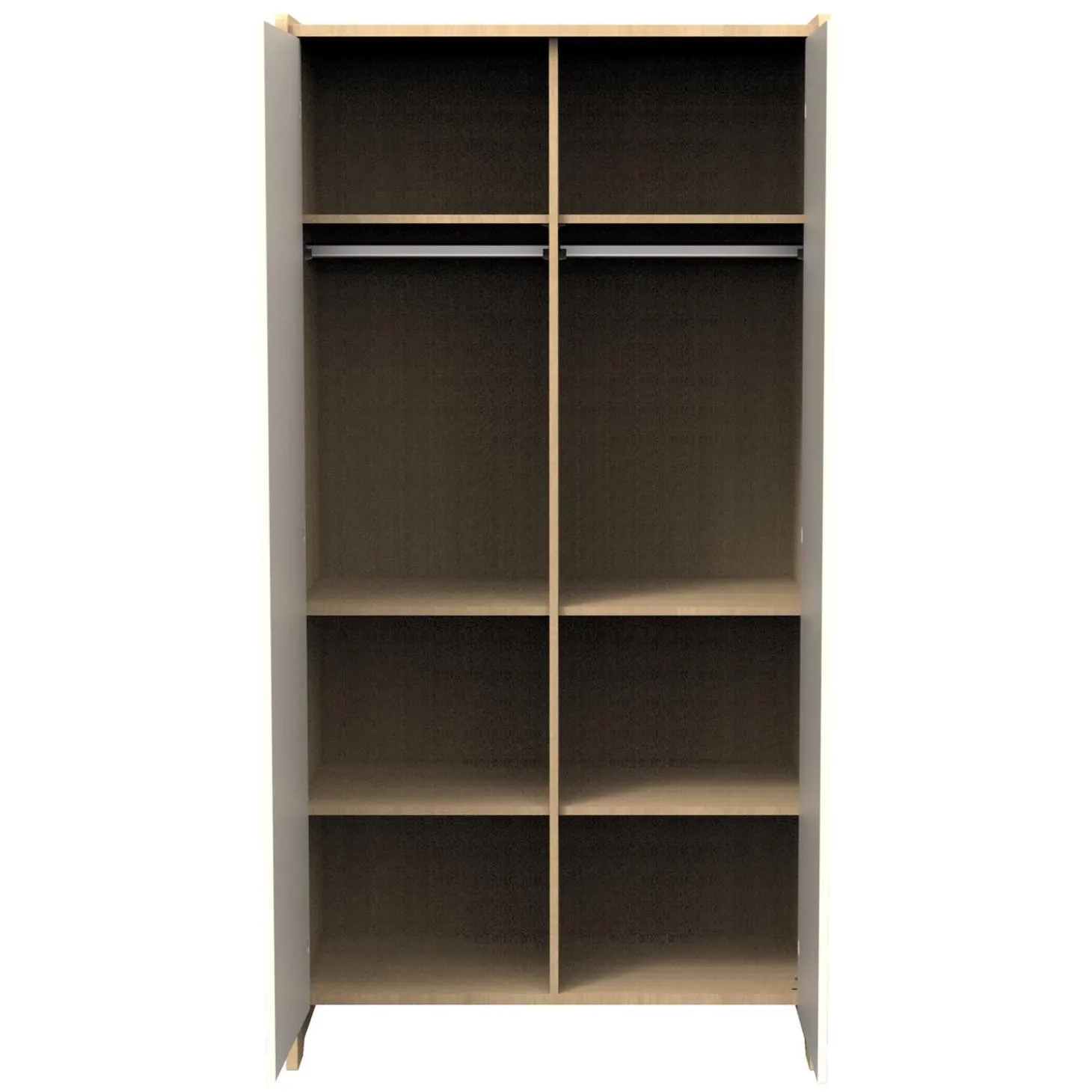 Sauthon Armoire 2 portes vanille Chêne Miel - Meringue