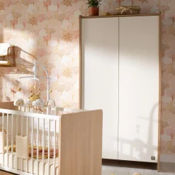 Sauthon Armoire 2 portes vanille Chêne Miel - Meringue